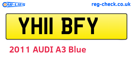 YH11BFY are the vehicle registration plates.