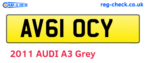 AV61OCY are the vehicle registration plates.