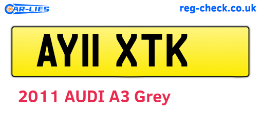 AY11XTK are the vehicle registration plates.