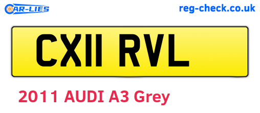 CX11RVL are the vehicle registration plates.