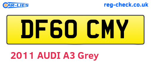 DF60CMY are the vehicle registration plates.