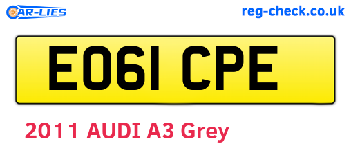 EO61CPE are the vehicle registration plates.