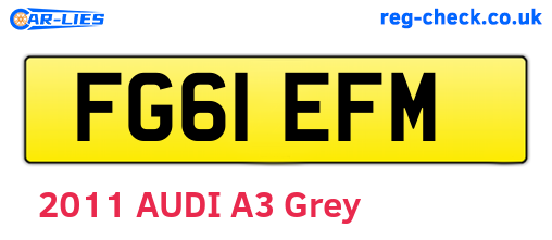 FG61EFM are the vehicle registration plates.