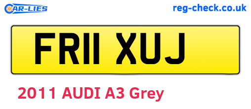 FR11XUJ are the vehicle registration plates.