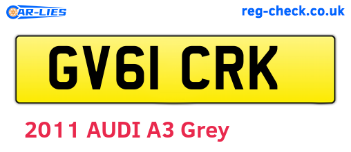 GV61CRK are the vehicle registration plates.