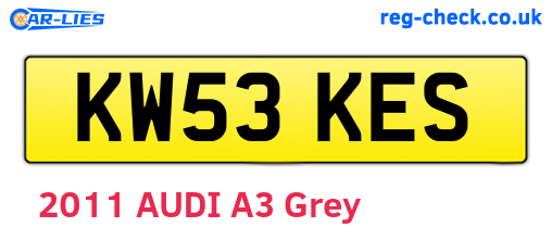 KW53KES are the vehicle registration plates.