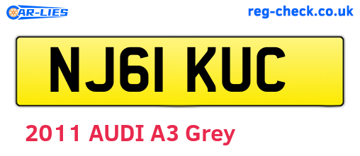 NJ61KUC are the vehicle registration plates.