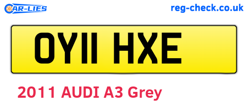 OY11HXE are the vehicle registration plates.