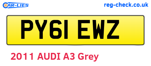 PY61EWZ are the vehicle registration plates.