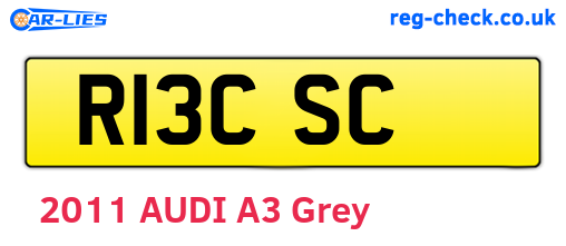 R13CSC are the vehicle registration plates.