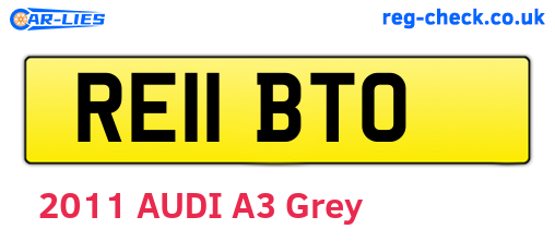 RE11BTO are the vehicle registration plates.