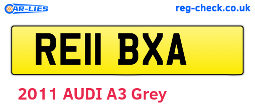 RE11BXA are the vehicle registration plates.