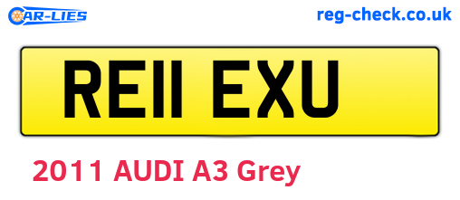 RE11EXU are the vehicle registration plates.