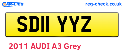 SD11YYZ are the vehicle registration plates.