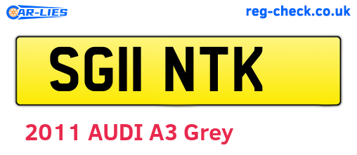 SG11NTK are the vehicle registration plates.