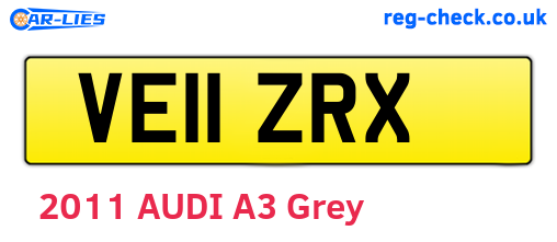 VE11ZRX are the vehicle registration plates.