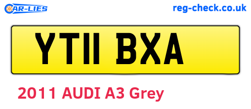 YT11BXA are the vehicle registration plates.