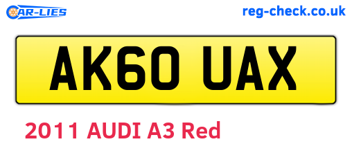 AK60UAX are the vehicle registration plates.