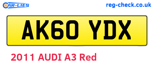 AK60YDX are the vehicle registration plates.