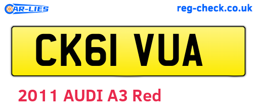 CK61VUA are the vehicle registration plates.
