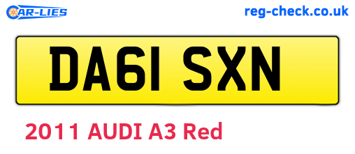 DA61SXN are the vehicle registration plates.