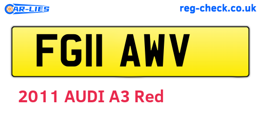 FG11AWV are the vehicle registration plates.