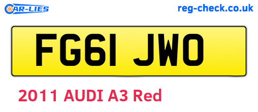 FG61JWO are the vehicle registration plates.