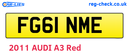 FG61NME are the vehicle registration plates.