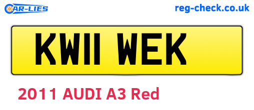 KW11WEK are the vehicle registration plates.