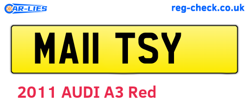 MA11TSY are the vehicle registration plates.