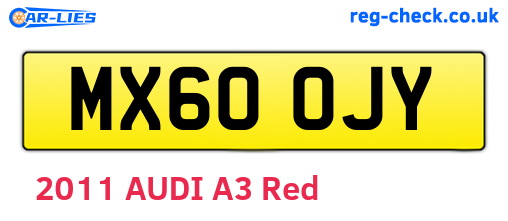 MX60OJY are the vehicle registration plates.