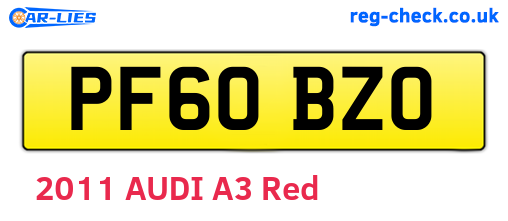 PF60BZO are the vehicle registration plates.