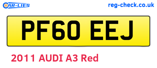 PF60EEJ are the vehicle registration plates.