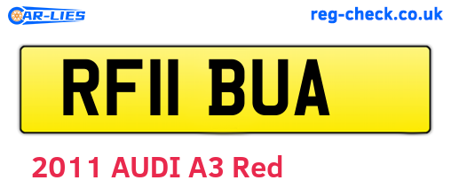 RF11BUA are the vehicle registration plates.