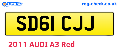 SD61CJJ are the vehicle registration plates.