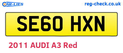 SE60HXN are the vehicle registration plates.