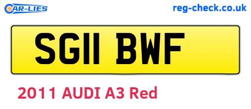 SG11BWF are the vehicle registration plates.