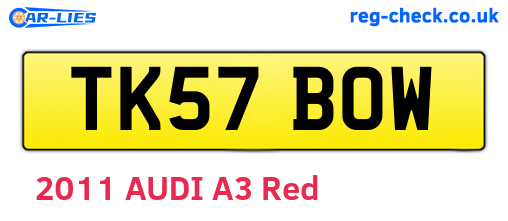 TK57BOW are the vehicle registration plates.