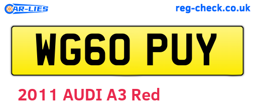 WG60PUY are the vehicle registration plates.