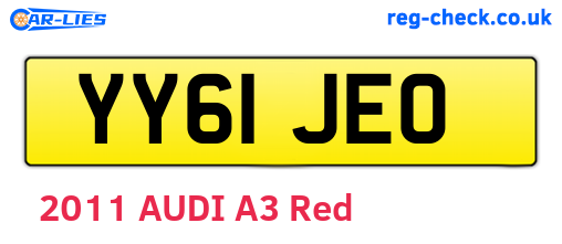 YY61JEO are the vehicle registration plates.
