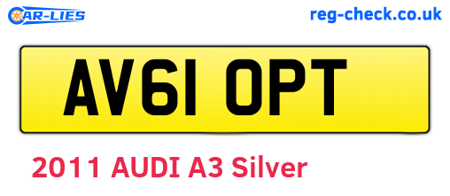 AV61OPT are the vehicle registration plates.