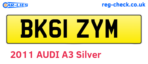 BK61ZYM are the vehicle registration plates.