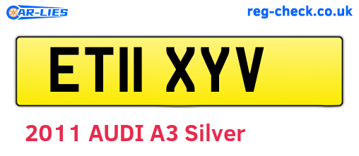 ET11XYV are the vehicle registration plates.
