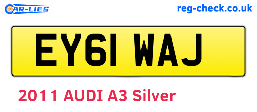 EY61WAJ are the vehicle registration plates.