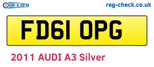 FD61OPG are the vehicle registration plates.