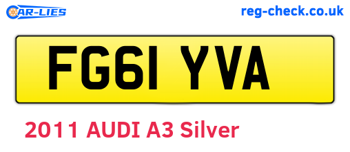 FG61YVA are the vehicle registration plates.