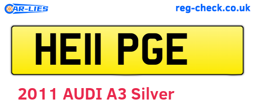 HE11PGE are the vehicle registration plates.