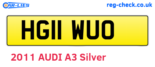 HG11WUO are the vehicle registration plates.
