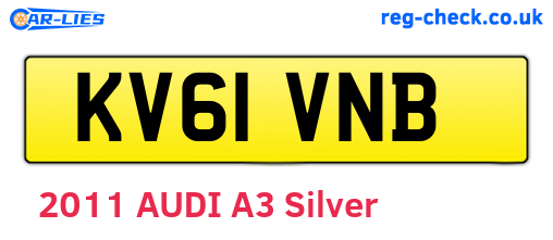 KV61VNB are the vehicle registration plates.