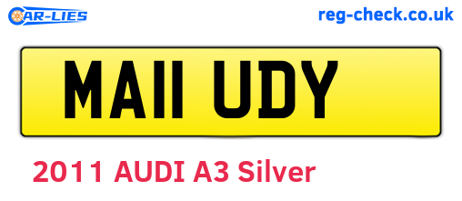MA11UDY are the vehicle registration plates.